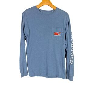 Men's Vineyard Vines Football Whale Long-Sleeve Logo T-Shirt - S - $50 Retail